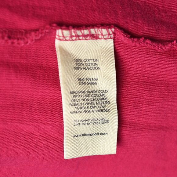 Life Is Good Camp Chair Drink Up Relax Fuchsia Short Sleeve T-Shirt-Women's M - Picture 7 of 7